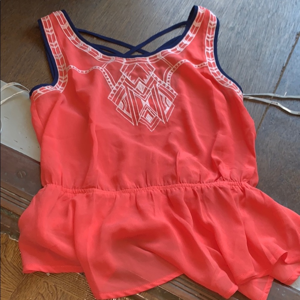 Orange tank top blouse